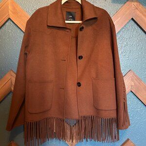 MANGO - Fringed Wool Blend Jacket